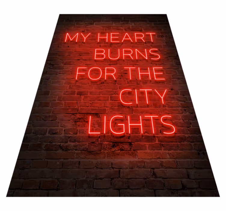 Tappeto vinile frase testo al neon - TenStickers