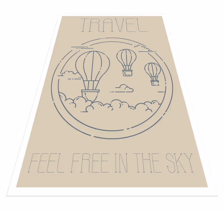 Tappeto vinile frase pallone aerostatico minimalista - TenStickers