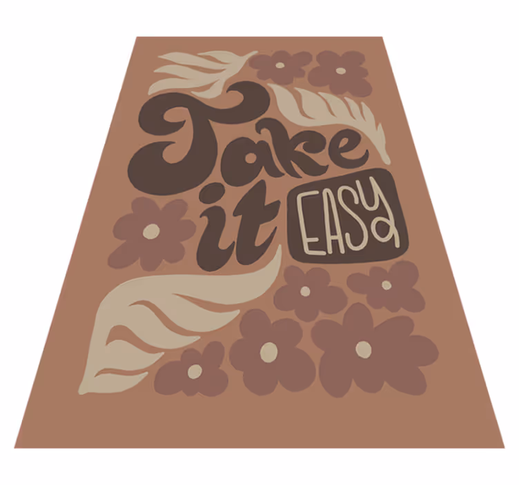 Tappeto vinile frase prendila con calma - TenStickers