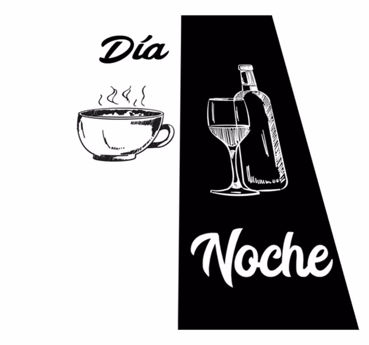 Tappeto vinile frase cucina bianco e nero divertente - TenStickers