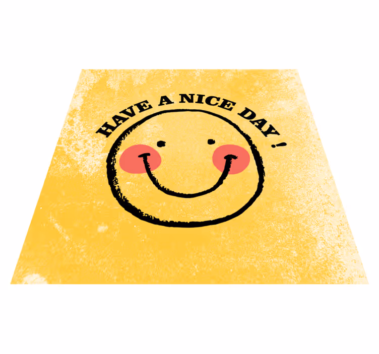Tappeto vinile frase buona giornata faccina sorridente - TenStickers
