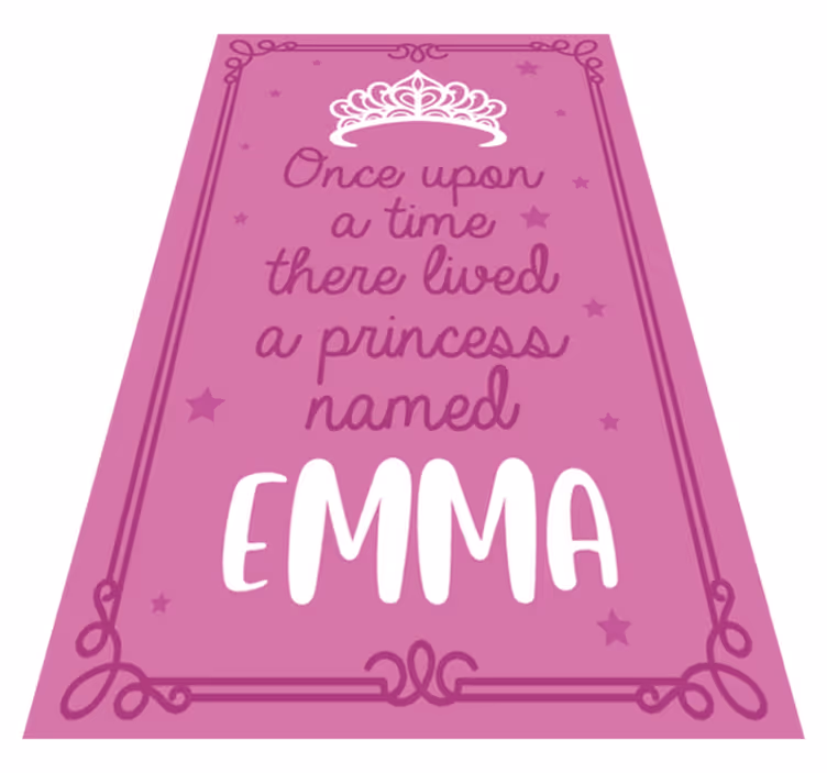 Tappeto vinile frase principessa personalizzato - TenStickers