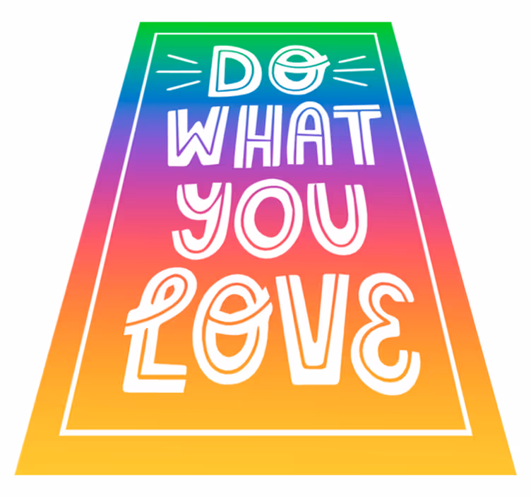 Tappeto vinile frase colori arcobaleno con testo - TenStickers