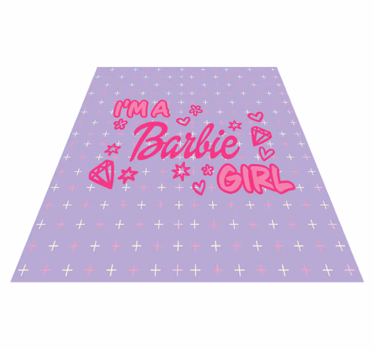Tappeto vinile frase sono una ragazza barbie - TenStickers