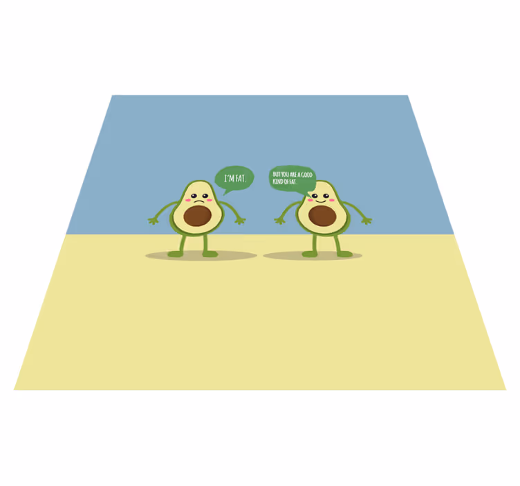 Tappeto vinile frase avocado grasso buono citazione - TenStickers