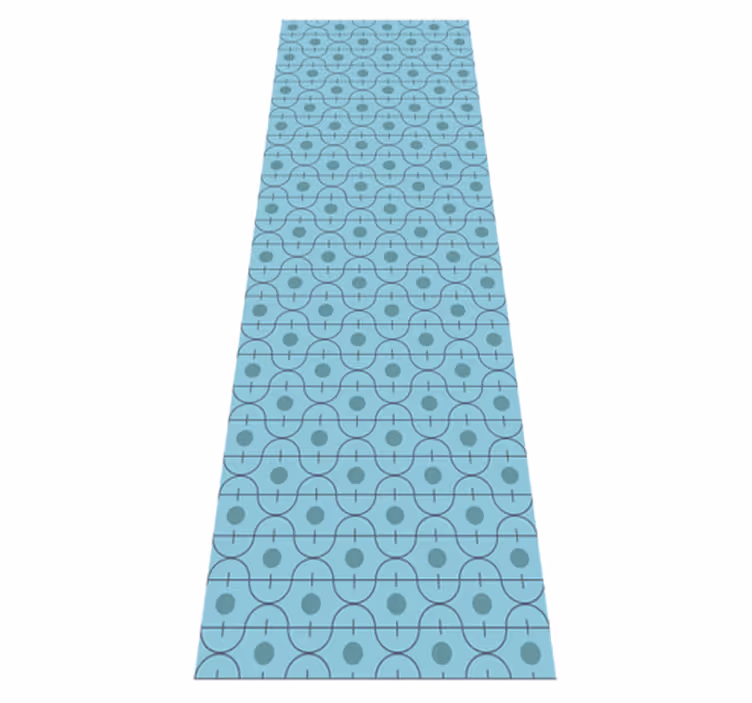 Tappeto vinile motivi motivo geometrico blu giapponese - TenStickers