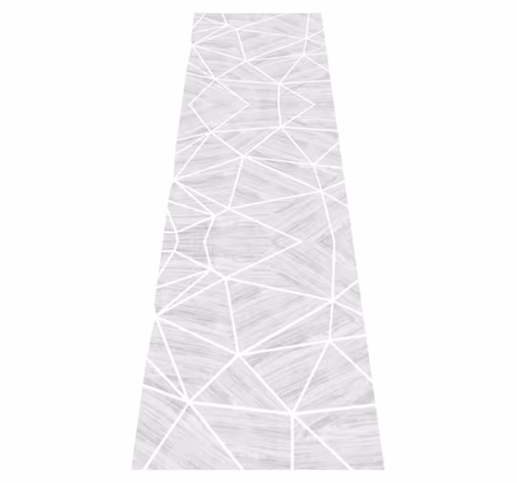 Tappeto vinile motivi geometrico legno bianco argento - TenStickers
