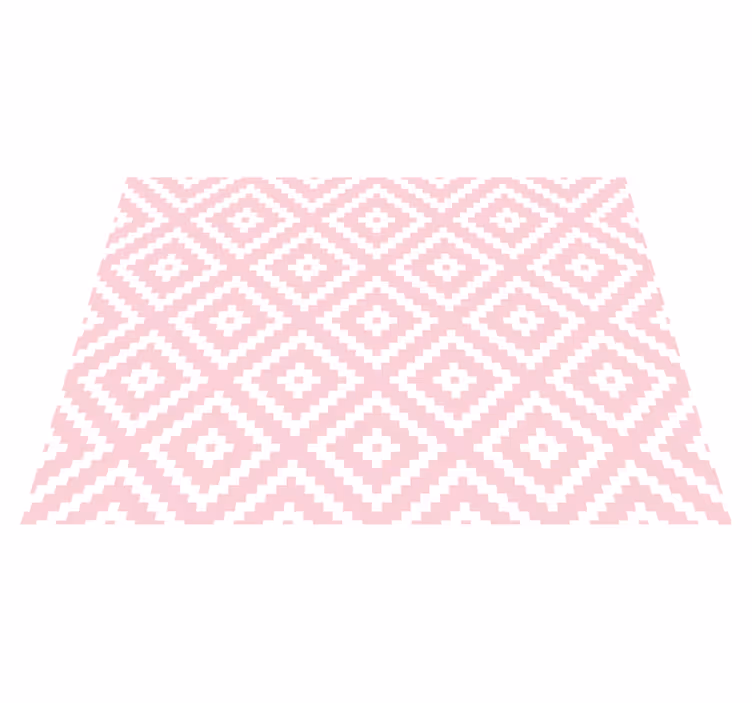 Tappeto vinile motivi quadrati rosa geometrici - TenStickers