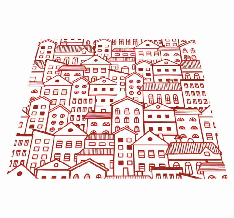Tappeto vinile motivi effetto fumetto città moderna - TenStickers