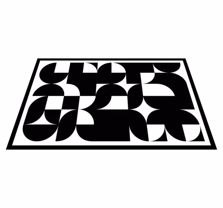 Tappeto vinile geometrico motivo artistico cerchi neri - TenStickers