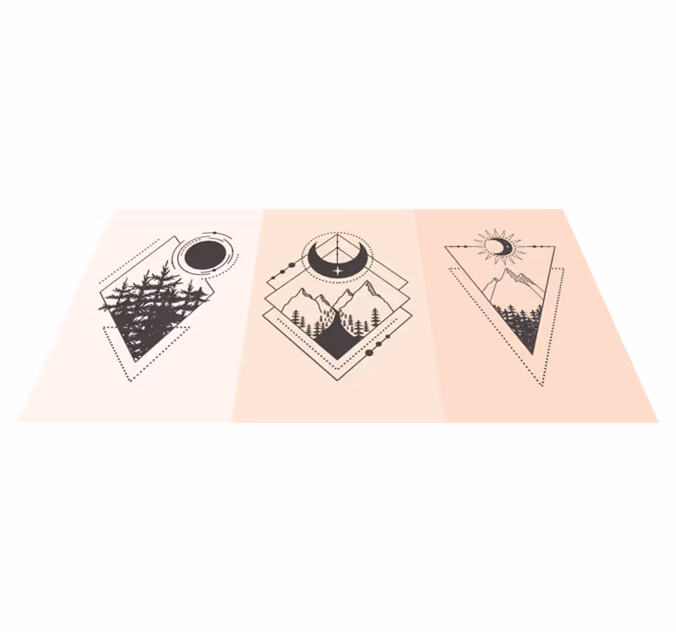 Tappeto vinile geometrico albero e luna - TenStickers