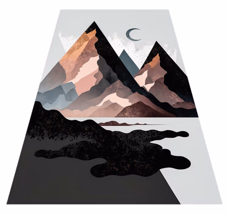 Tappeto vinile geometrico montagne geometriche nordiche - TenStickers