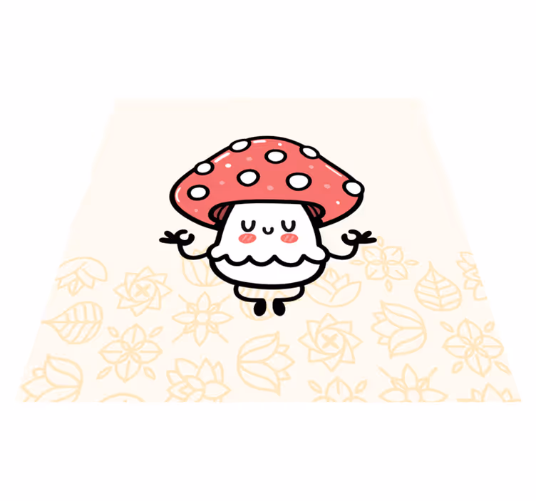 Tappeto vinile per bambini fungo carino e felice - TenStickers