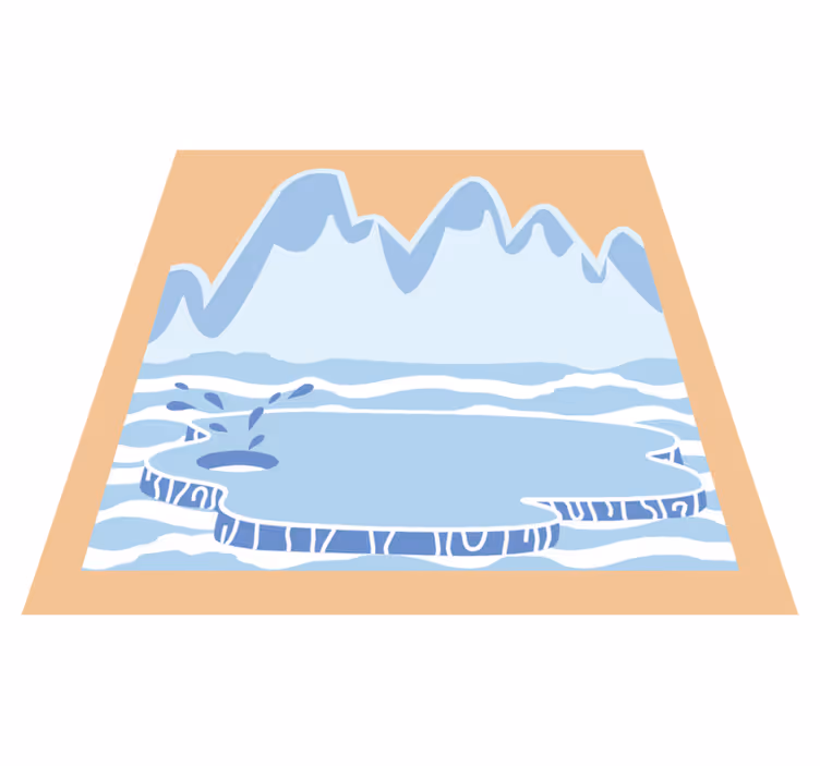 Tappeto vinile per bambini montagne di ghiaccio blu - TenStickers