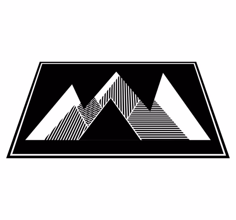 Tappeto vinile per bambini montagne a strisce bianche e nere - TenStickers