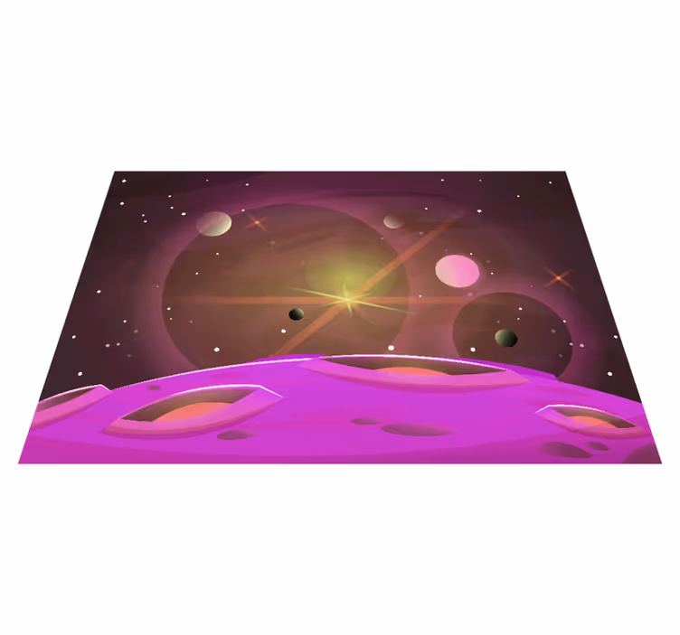 Tappeto vinile per bambini visioni futuristiche nello spazio - TenStickers