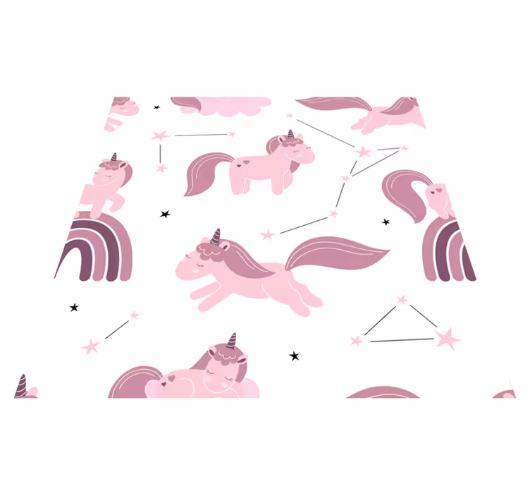 Tappeto vinile per bambini unicorni divertenti e stelle - TenStickers