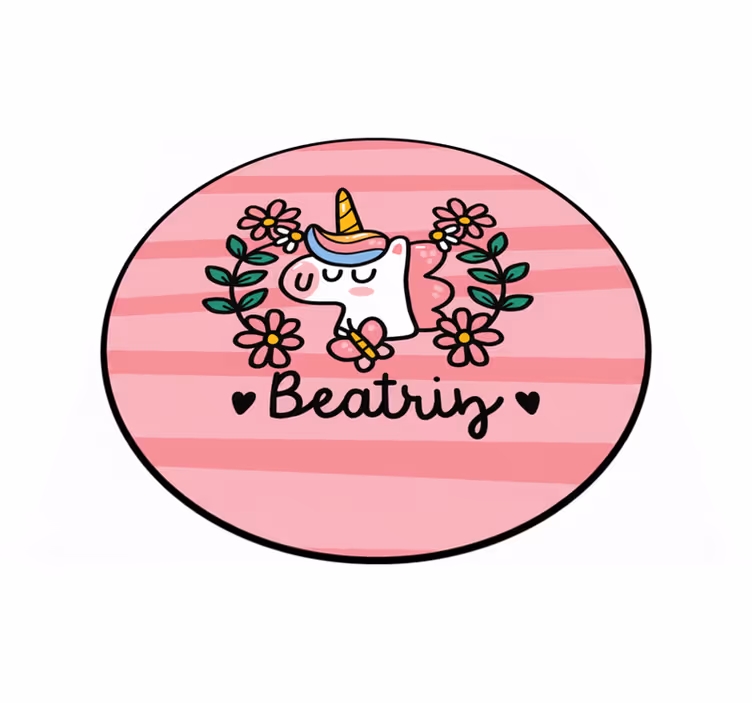 Tappeto vinile per bambini unicorno fiorito carino - TenStickers