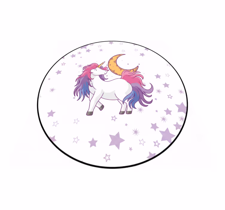Tappeto vinile per bambini unicorno e luna - TenStickers