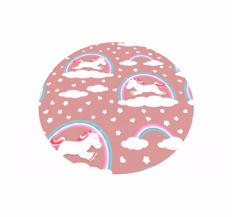 Tappeto vinile per bambini con motivo unicorni e arcobaleni - TenStickers
