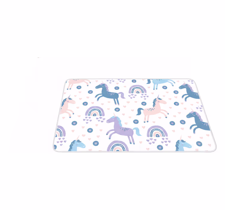 Tappeto vinile per bambini con unicorni pastello - TenStickers