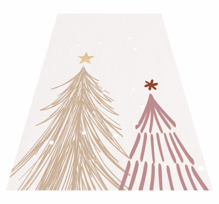 Tappeto vinile natale albero di natale minimalista - TenStickers