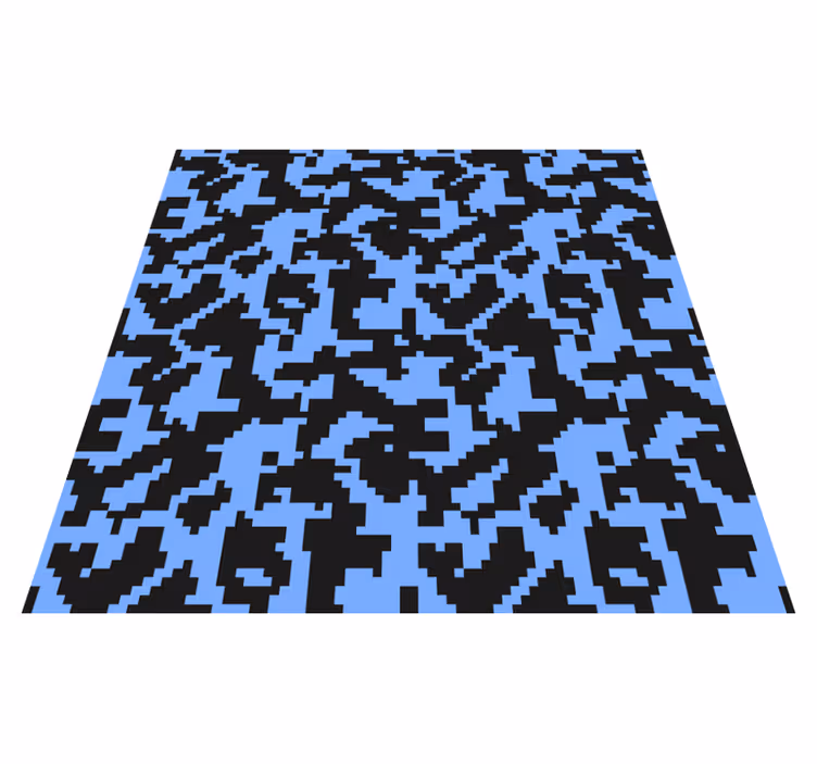 Zerbino pvc astratto blu chiaro e nero - TenStickers