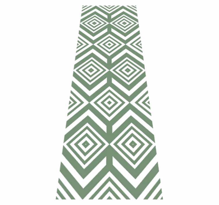 Tappeto in vinile soggiorno rombi verdi - TenStickers