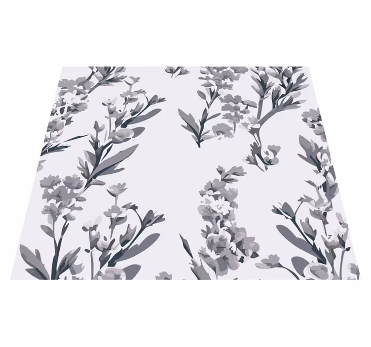 Tappeto vinile grigio design floreale - TenStickers