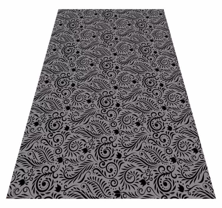 Tappeto vinile grigio con motivi a spirale ornate - TenStickers