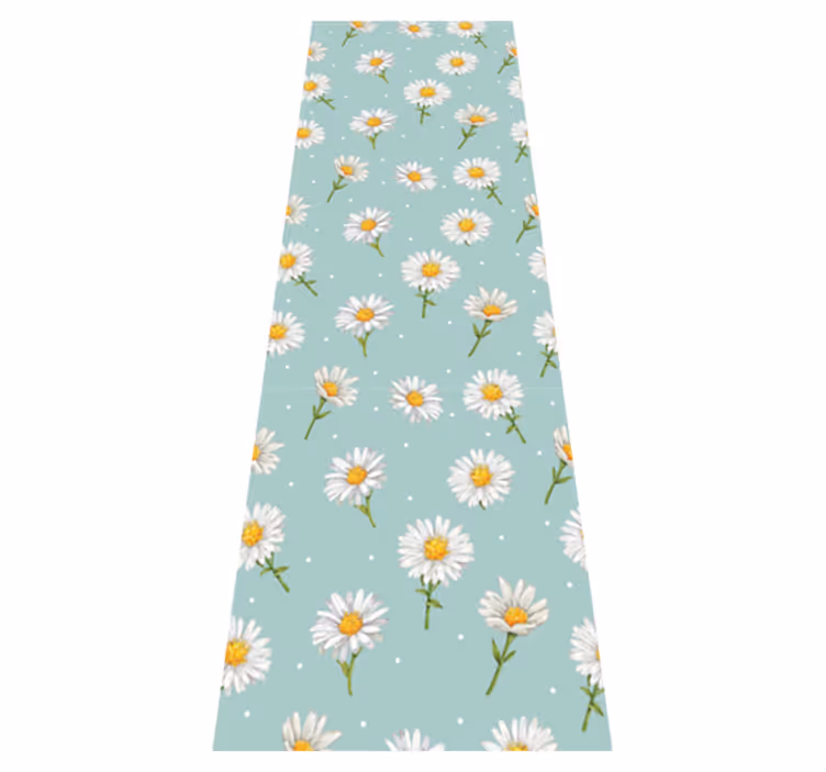 Passatoia corridoio vinile motivo fiori di margherita - TenStickers
