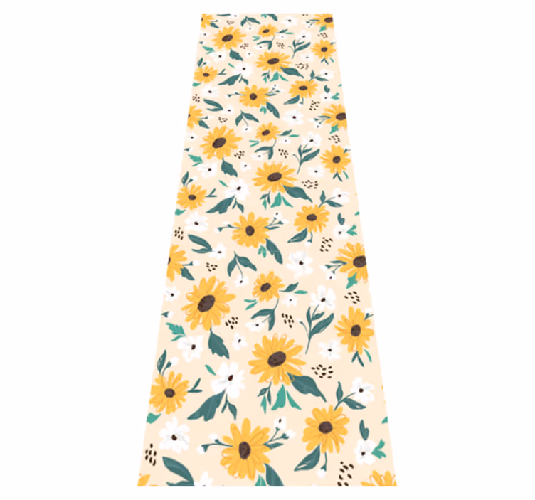 Passatoia corridoio vinile sfondo beige girasole - TenStickers