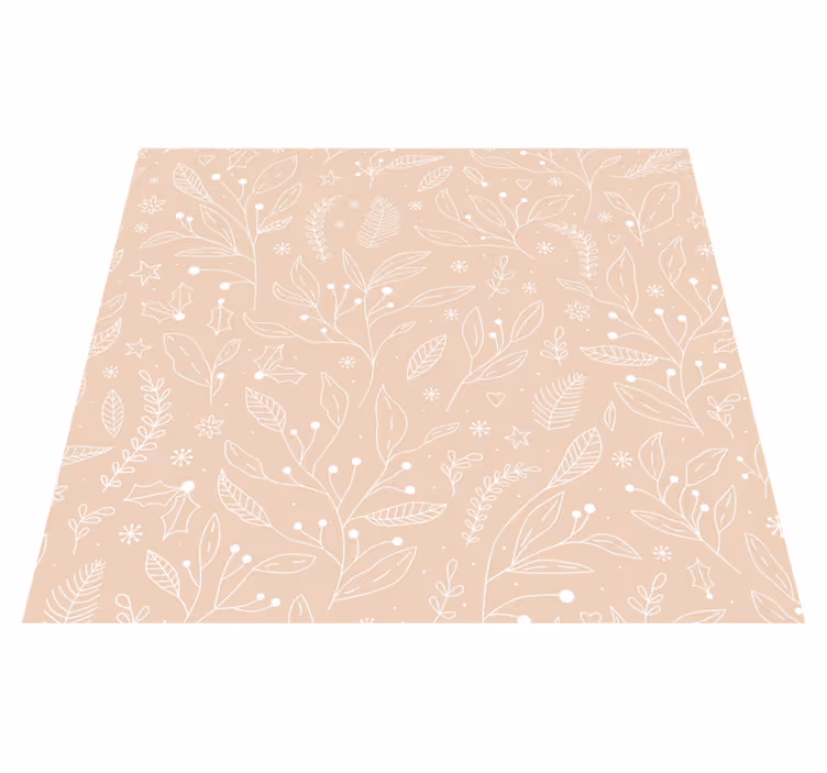 Tappeto vinile beige piante di natale - TenStickers