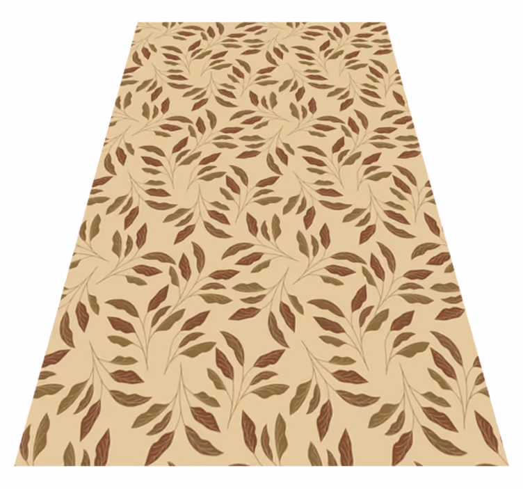 Tappeto vinile beige eleganza fogliosa - TenStickers