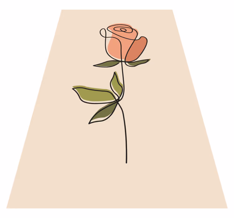 Tappeto vinile beige fiore continuo in linea unica - TenStickers
