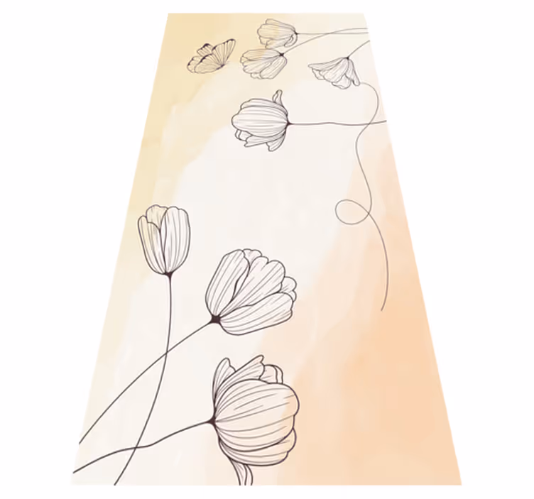 Tappeto vinile beige fiori splendidi - TenStickers