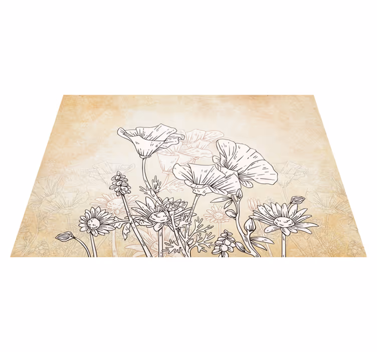 Tappeto vinile beige prato vintage - TenStickers