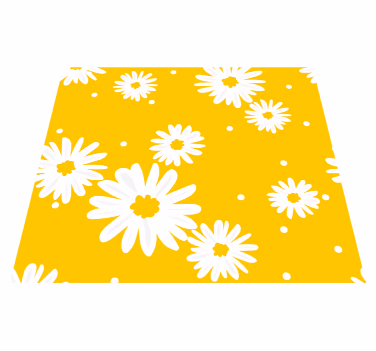 Tappeto vinile giallo fiori di margherita su sfondo giallo - TenStickers