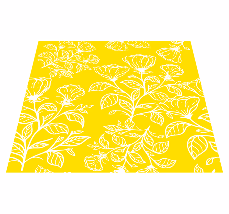 Tappeto vinile giallo con design a fiori - TenStickers
