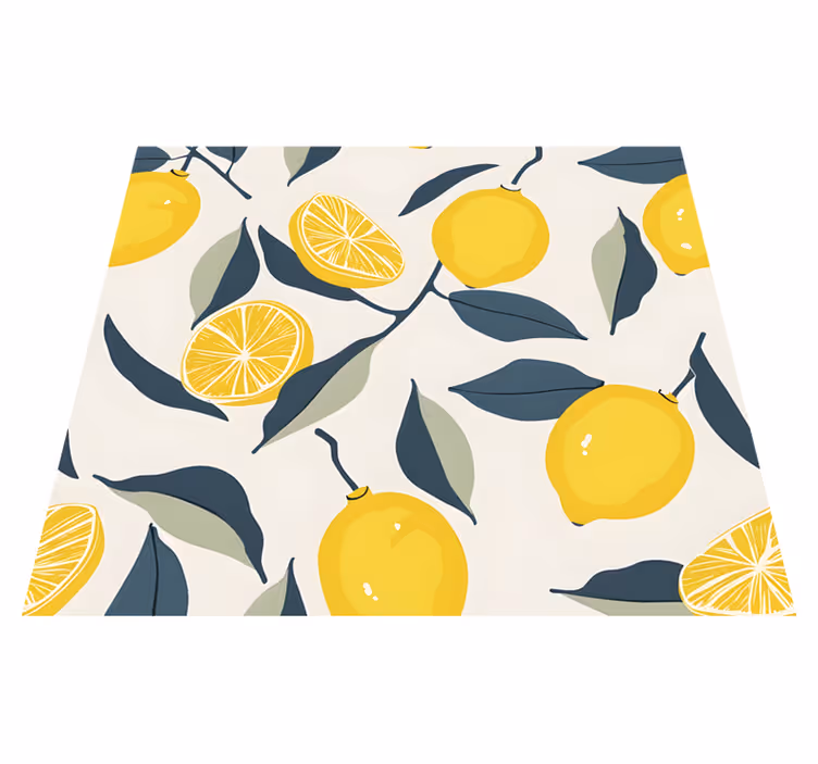 Tappeto vinile giallo motivo limone - TenStickers
