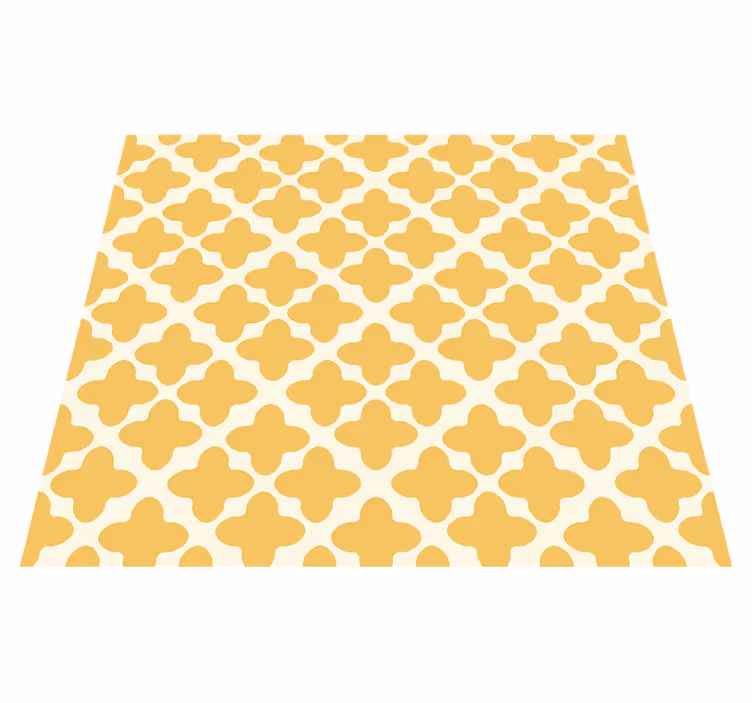 Tappeto vinile giallo con motivo arabesco - TenStickers
