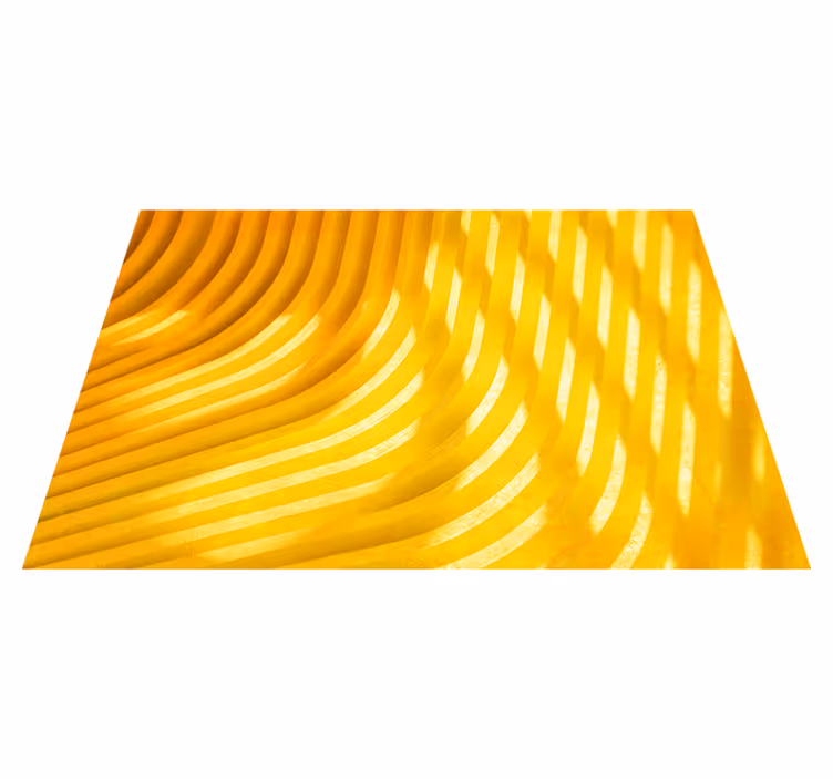 Tappeto vinile giallo onde tridimensionali - TenStickers