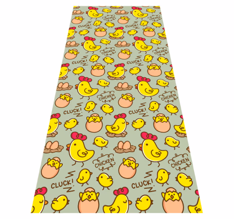 Tappeto vinile giallo con fantasia di uova di pollo - TenStickers