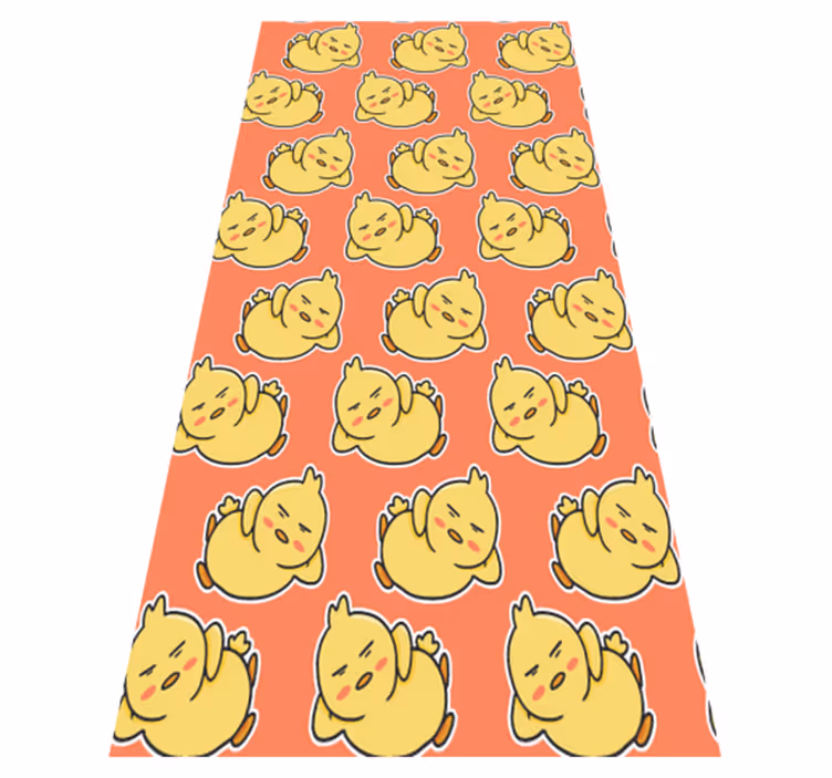 Tappeto vinile giallo con motivo pulcino senza cuciture - TenStickers