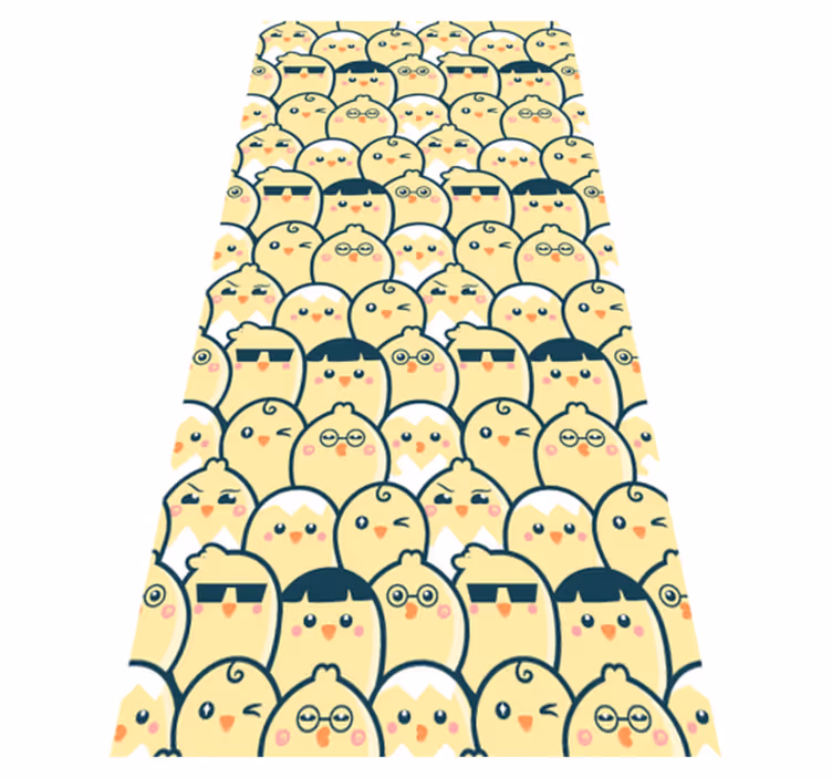 Tappeto vinile giallo motivo pulcini gialli 6 - TenStickers