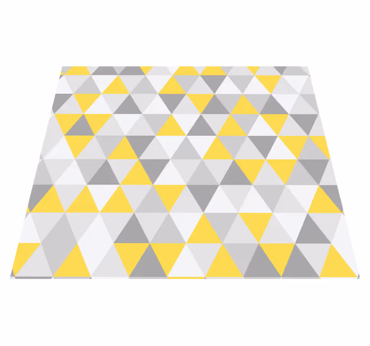 Tappeto vinile giallo triangoli gialli e grigi - TenStickers