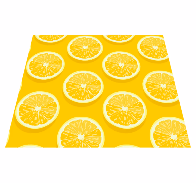 Tappeto vinile giallo limoni a fette - TenStickers