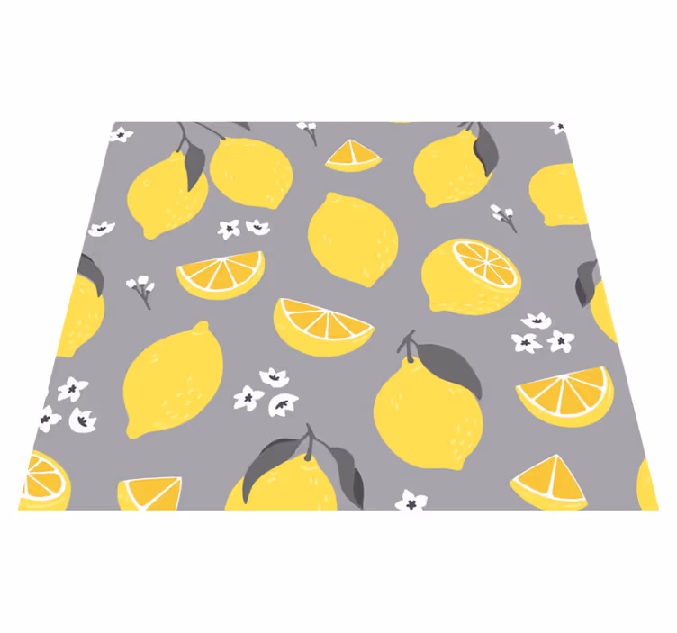 Tappeto vinile giallo limone tropicale - TenStickers
