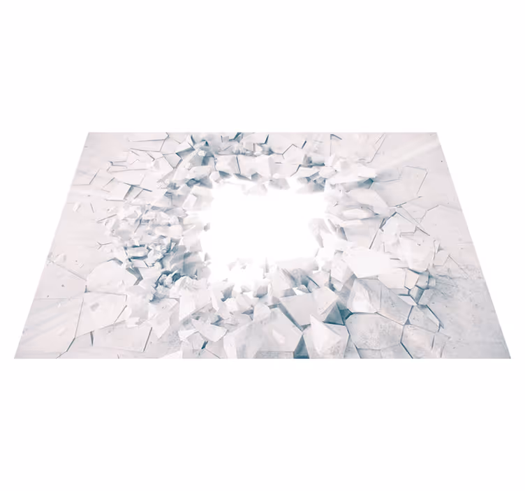Tappeto vinile bianco forme geometriche esplodenti - TenStickers