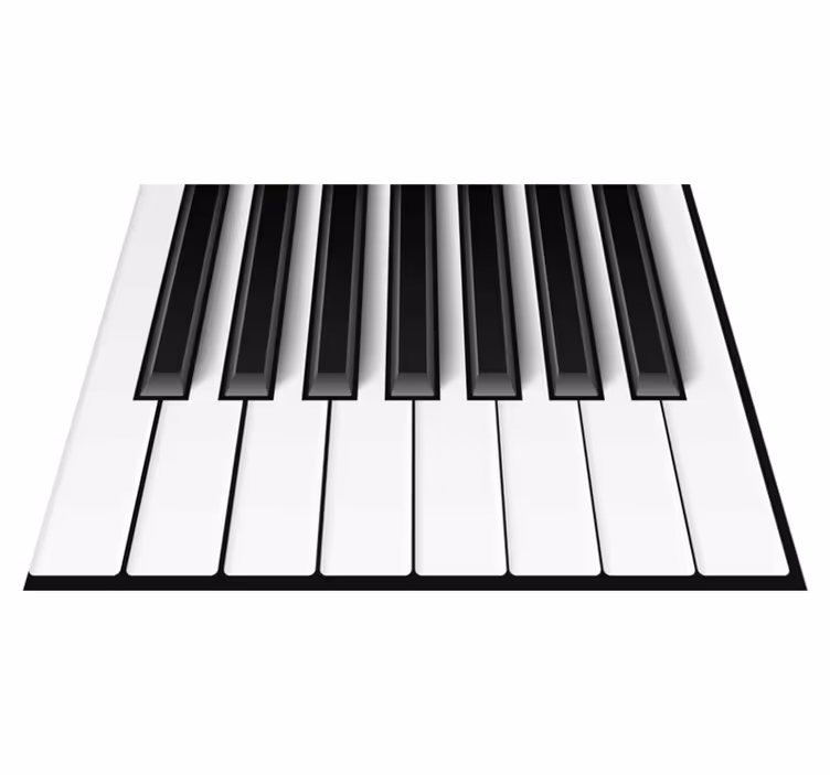 Tappeto vinile bianco tasti del pianoforte - TenStickers